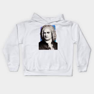 German Composer Johann Sebastian Bach illustration Kids Hoodie